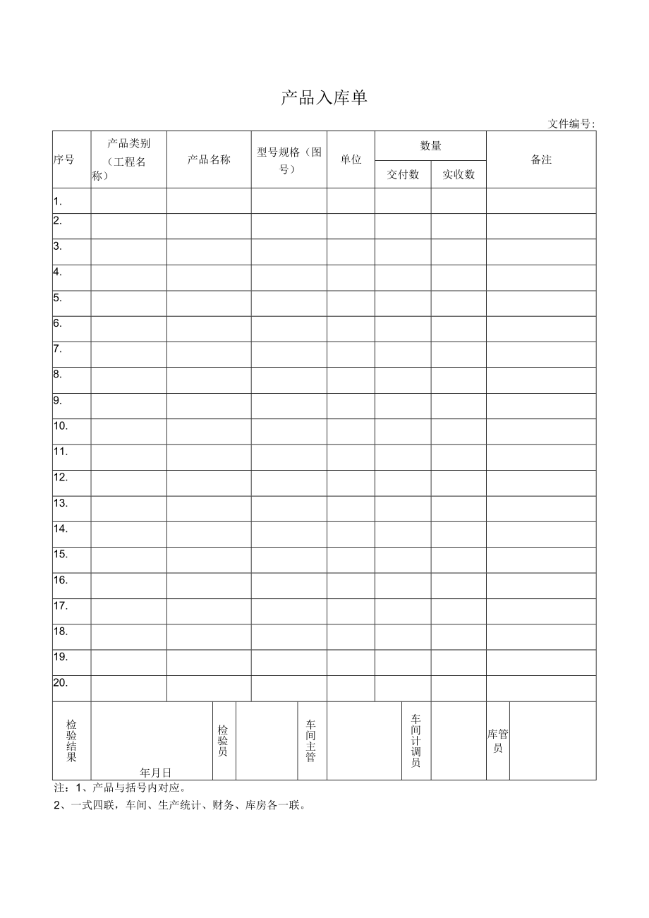 产品入库单.docx_第1页