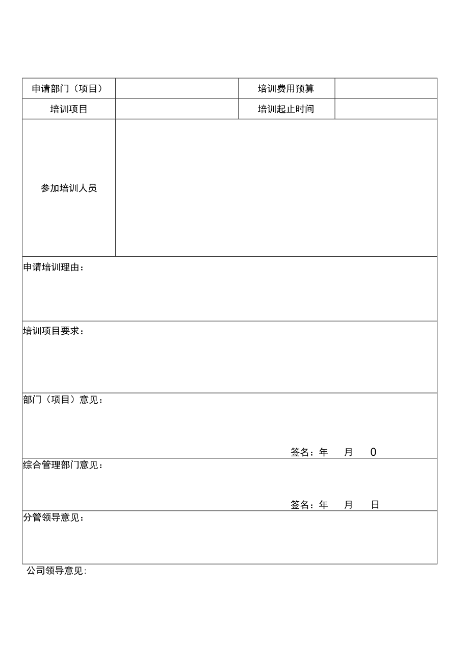 培训申请表.docx_第1页