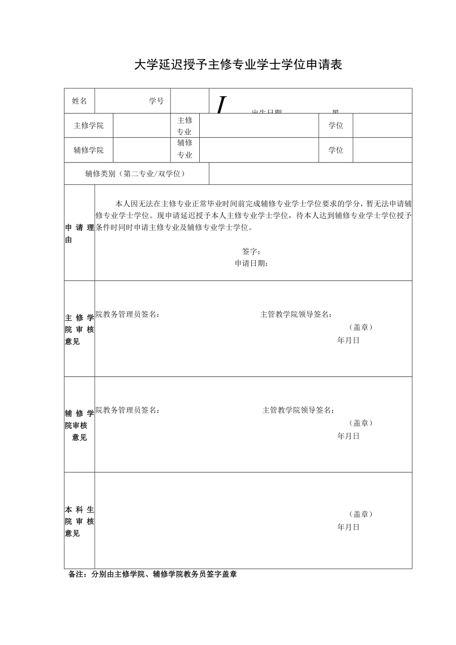 大学本科生辅修双学位（第二专业）证书相关申请表.docx_第3页