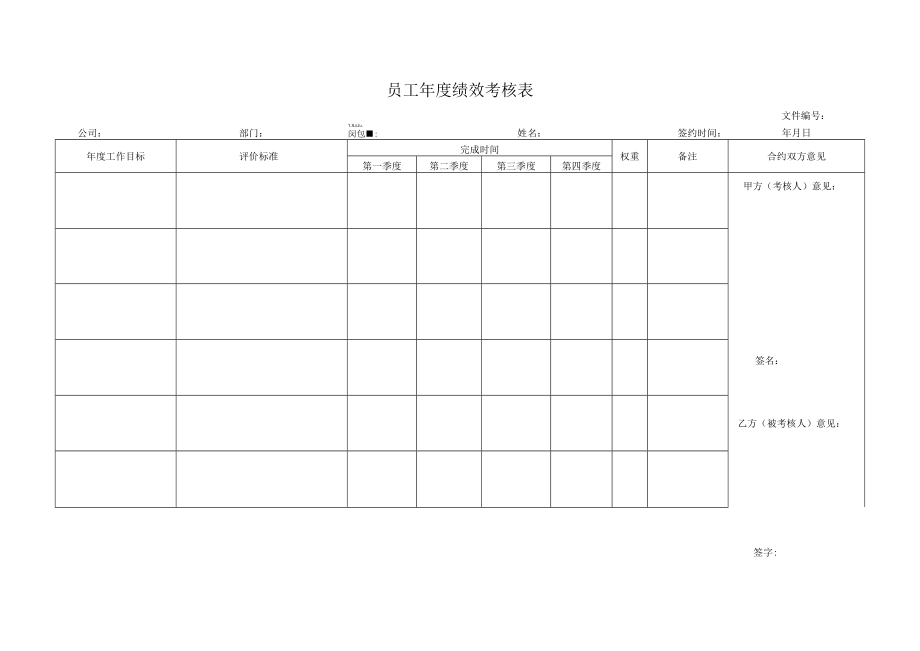 员工年度绩效考核表.docx_第1页