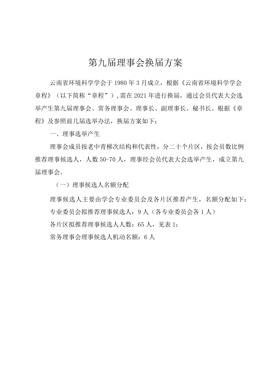 第九届理事会换届方案.docx_第1页