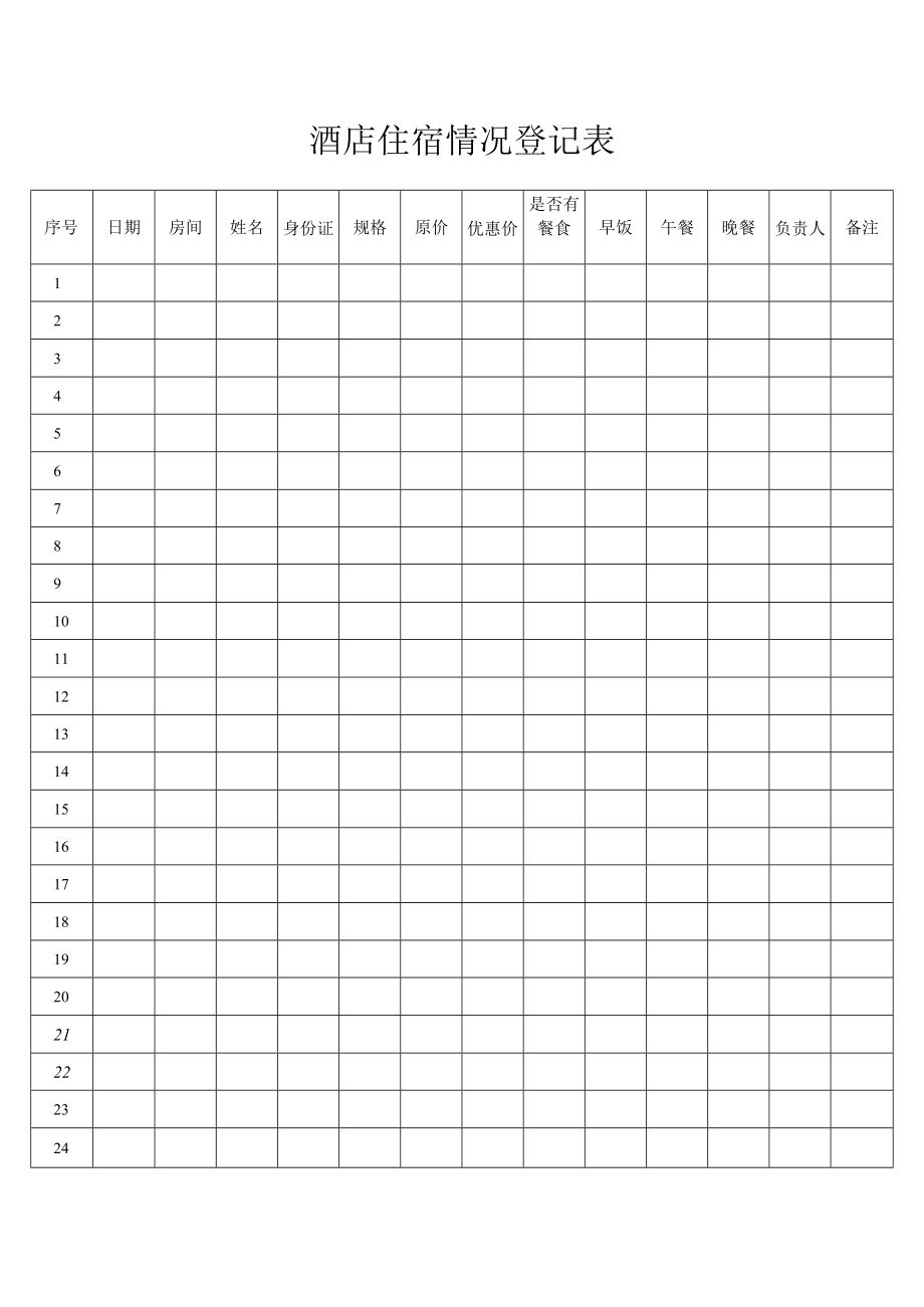 酒店住宿情况登记表.docx_第1页