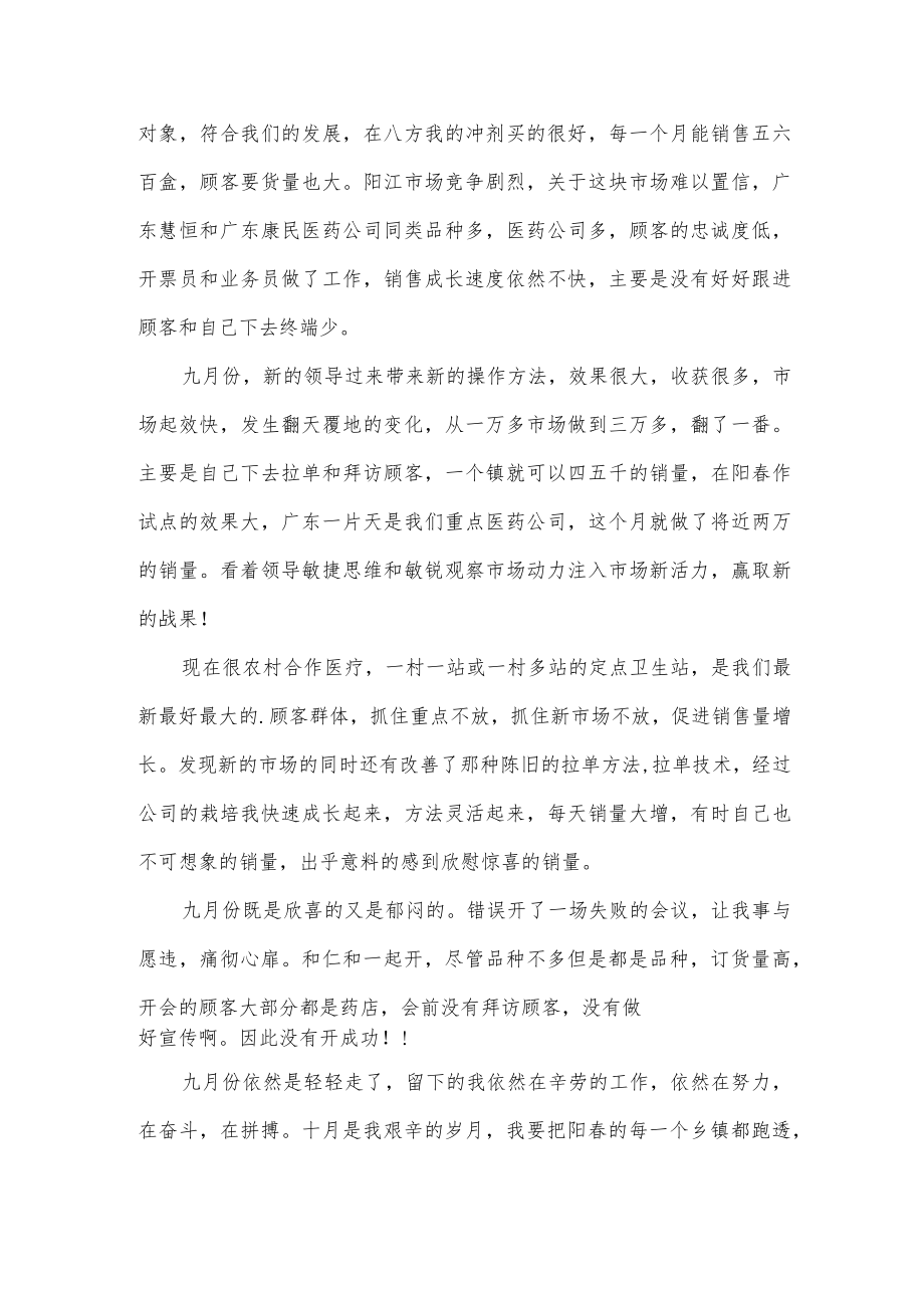 销售个人月工作总结.docx_第2页