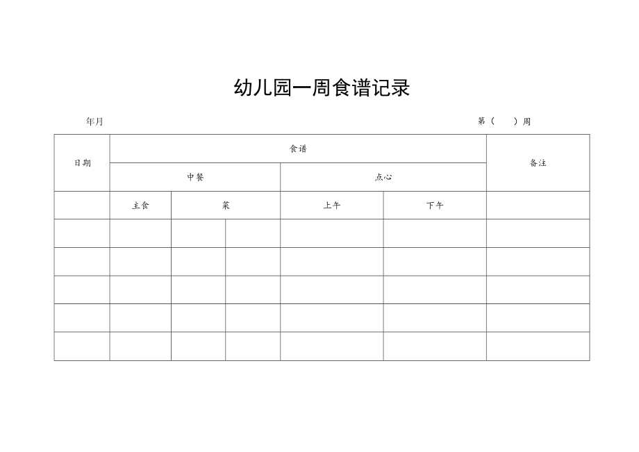 幼儿园一周食谱记录.docx_第1页