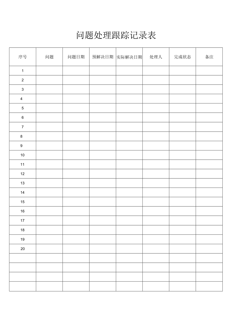 问题处理跟踪表.docx_第1页