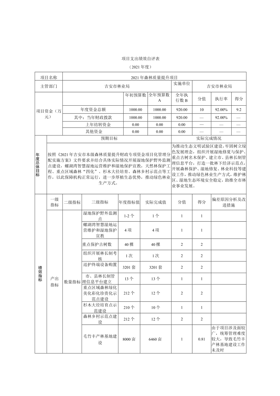 项目支出绩效自评表.docx_第1页