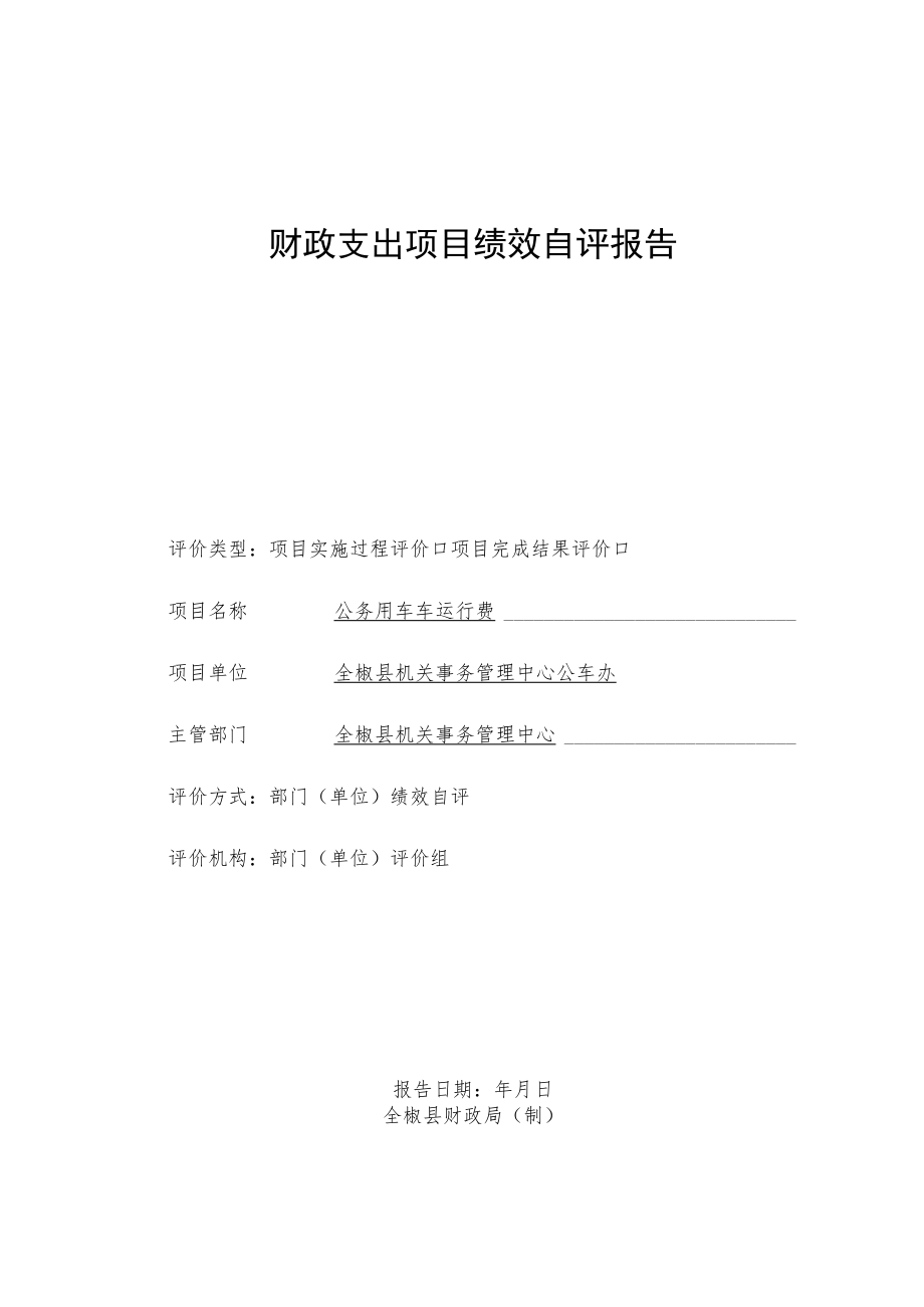 财政支出项目绩效自评报告.docx_第1页