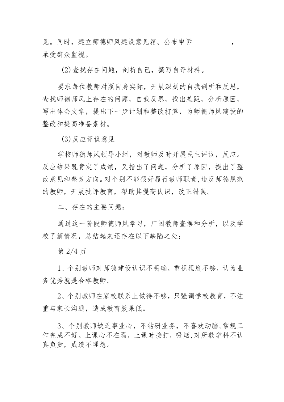 师德师风查摆问题工作总结.docx_第2页