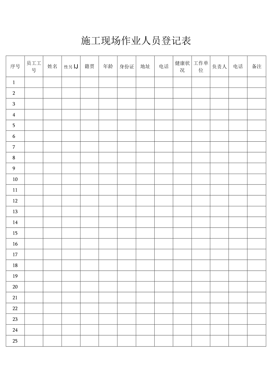 施工现场作业人员登记表.docx_第1页