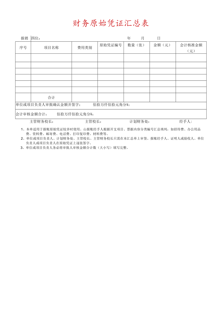 财务原始凭证汇总表.docx_第1页