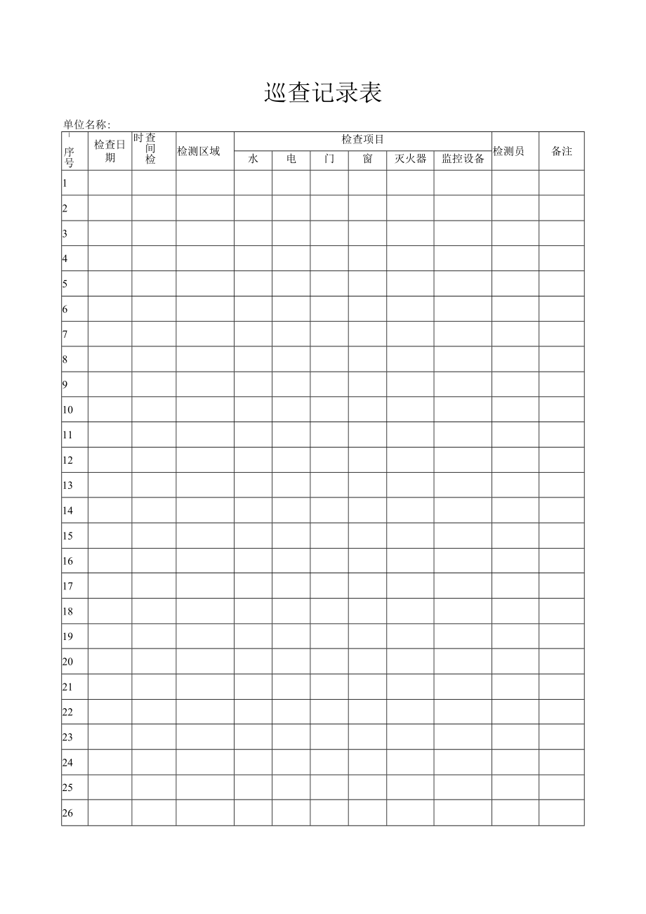 巡查登记表.docx_第1页