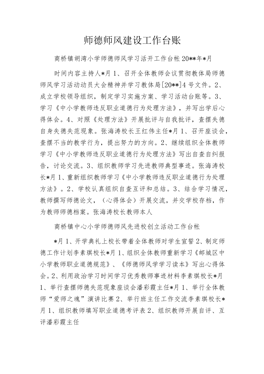 师德师风建设工作台账.docx_第1页