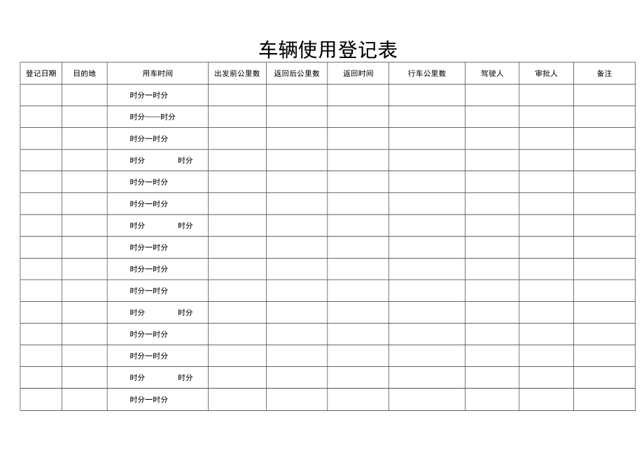 车辆使用登记表.docx_第1页