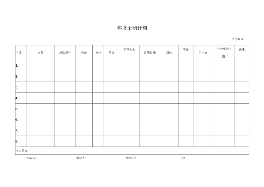 年度采购计划.docx_第1页