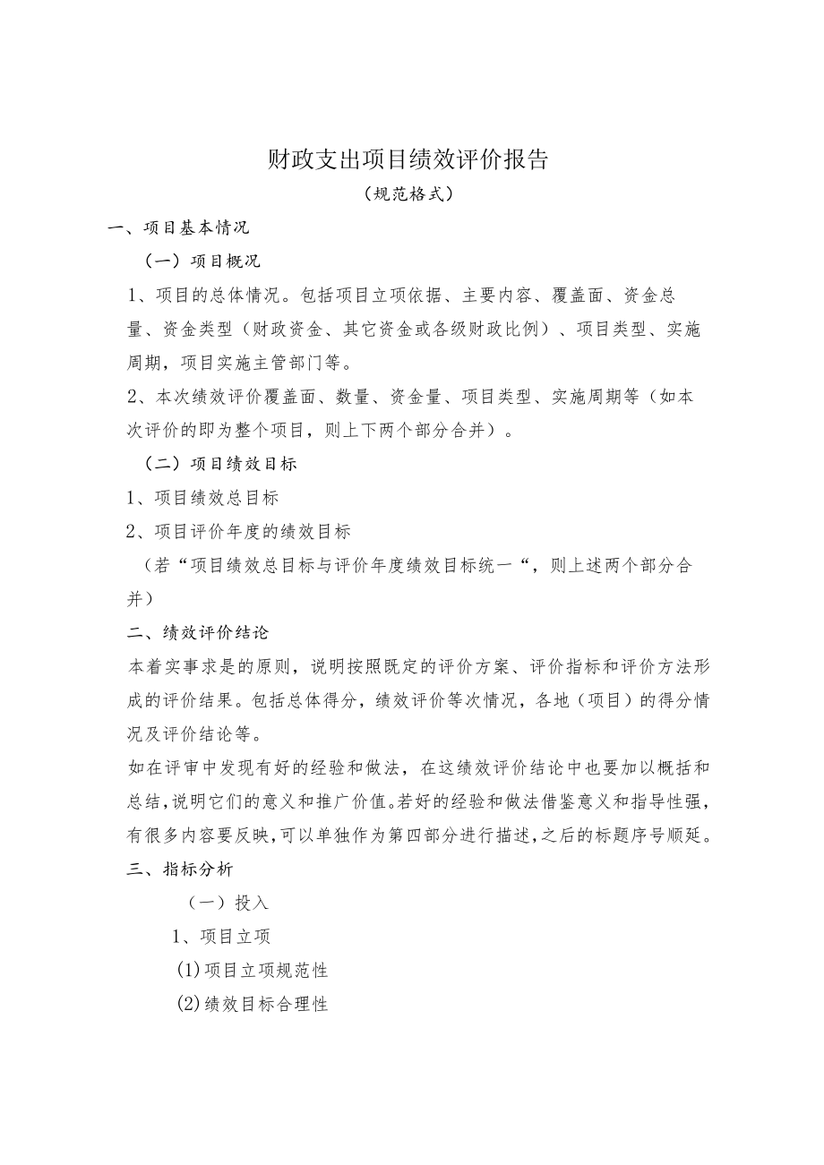 财政支出项目绩效评价报告.docx_第1页