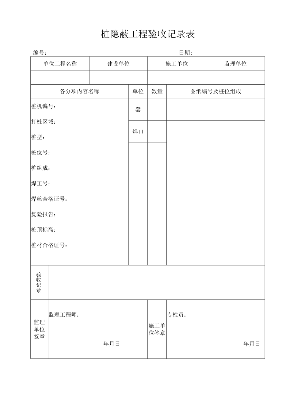 桩隐蔽工程验收记录表.docx_第1页