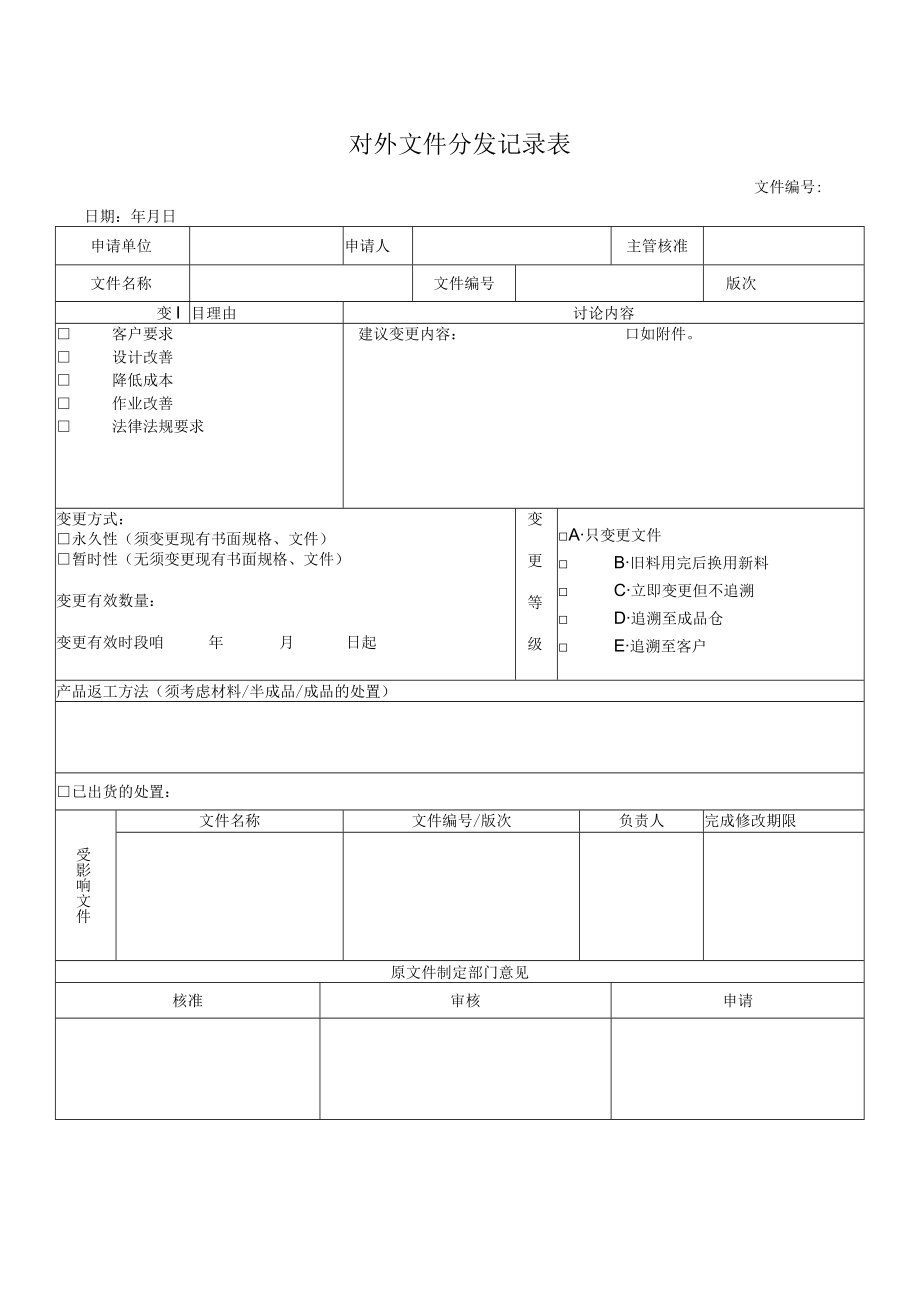 对外文件分发记录表.docx_第1页