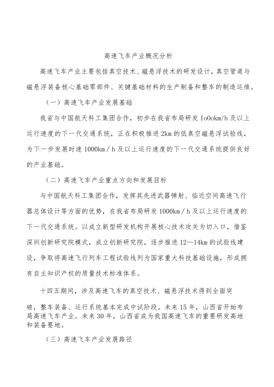 高速飞车产业概况分析.docx_第1页