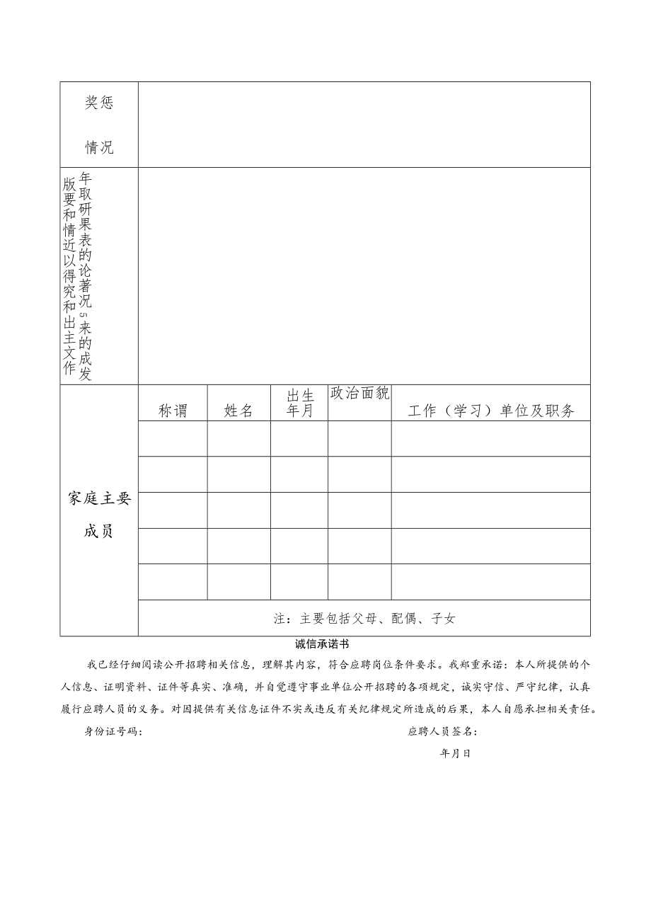 山东省教育厅直属事业单位招聘工作人员情况登记表.docx_第2页