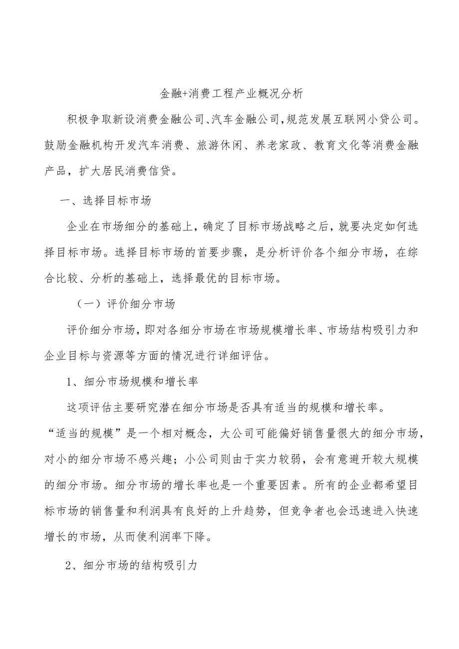 金融+消费工程产业概况分析.docx_第1页