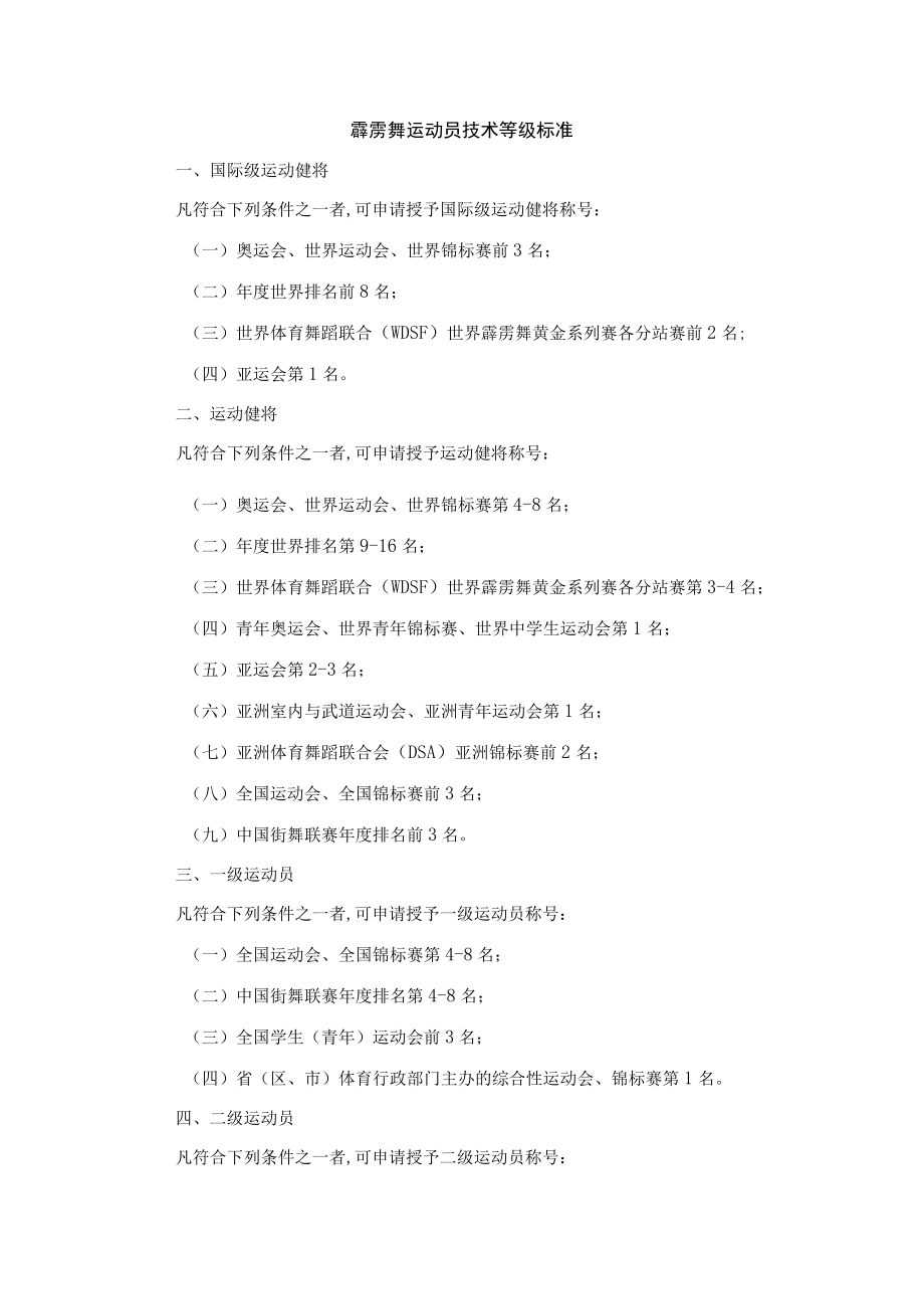 霹雳舞运动员技术等级标准.docx_第1页