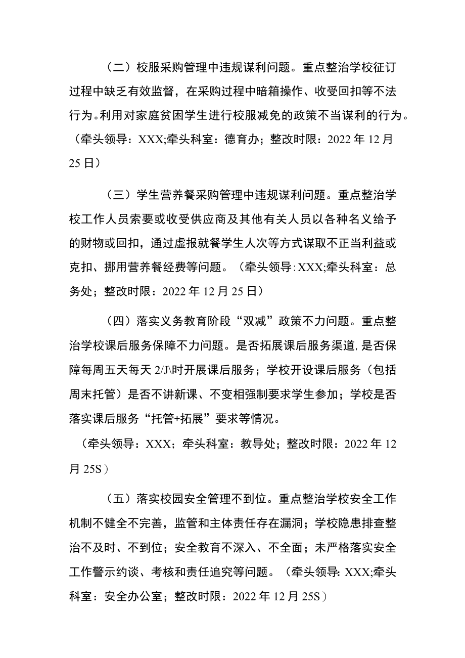 2022学校开展专项治理群众身边微腐败和作风问题工作方案.docx_第2页