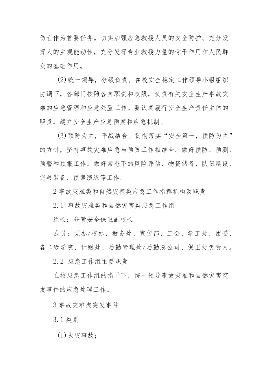 职业技术学院事故灾难和自然灾害类突发事件应急预案.docx_第2页