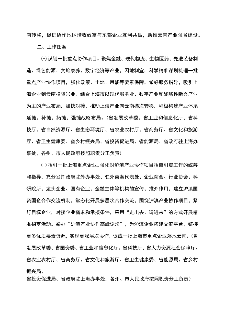 深化沪滇产业协作工作方案（2022年）.docx_第2页