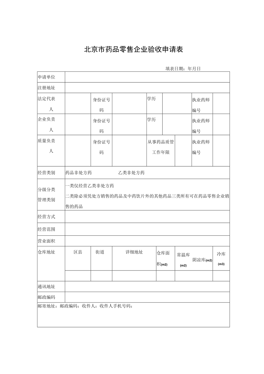 附件：北京市药品零售许可证核发表（2017版）.docx_第1页