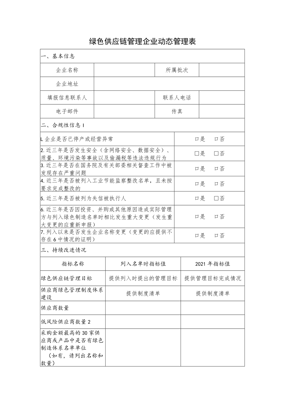 绿色供应链管理企业动态管理表.docx_第1页