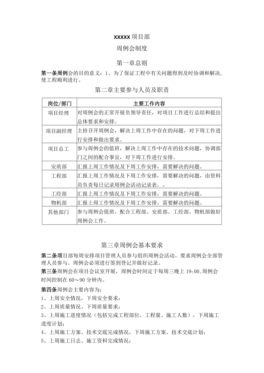 项目部周例会制度.docx_第1页