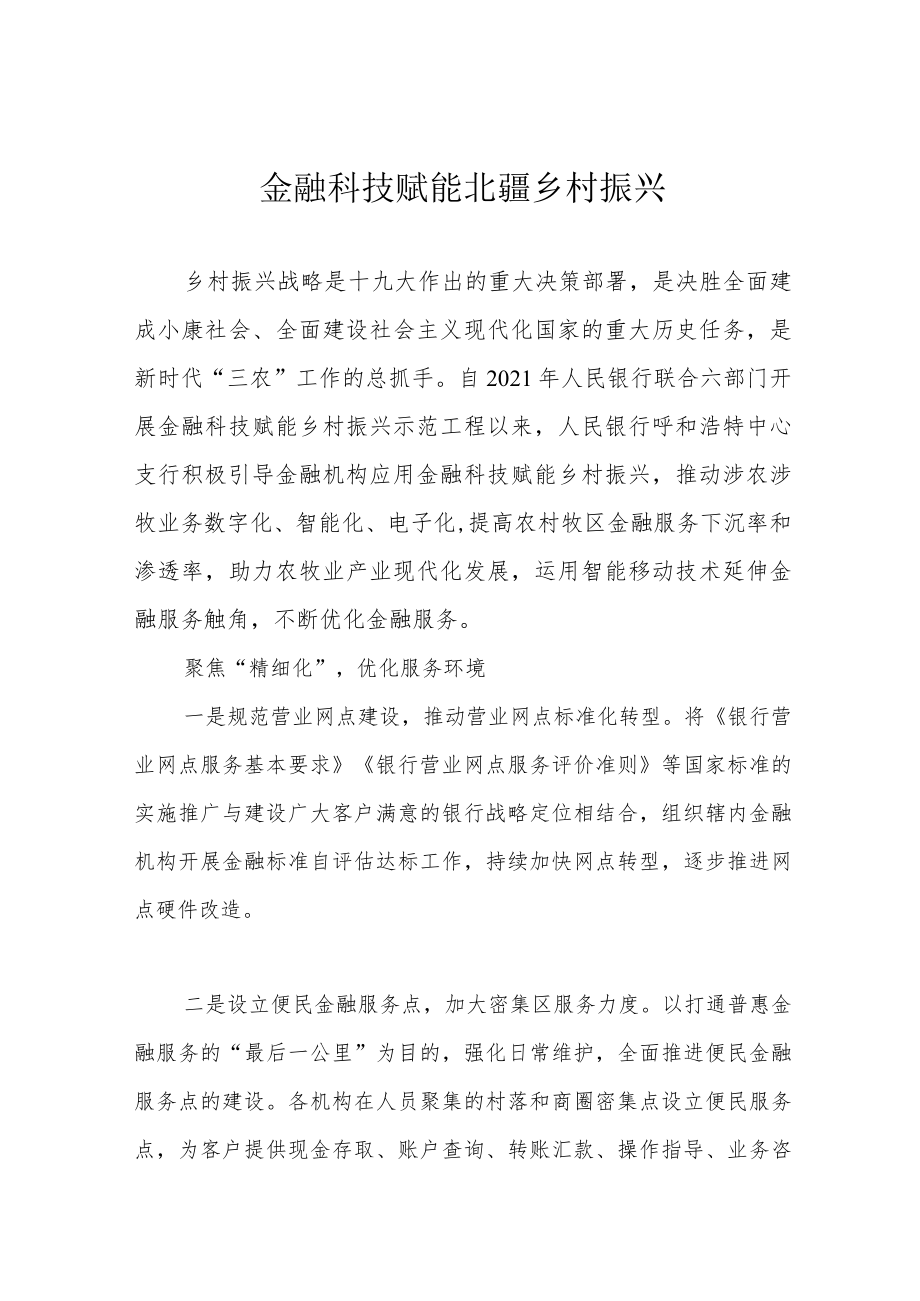 金融科技赋能北疆乡村振兴.docx_第1页