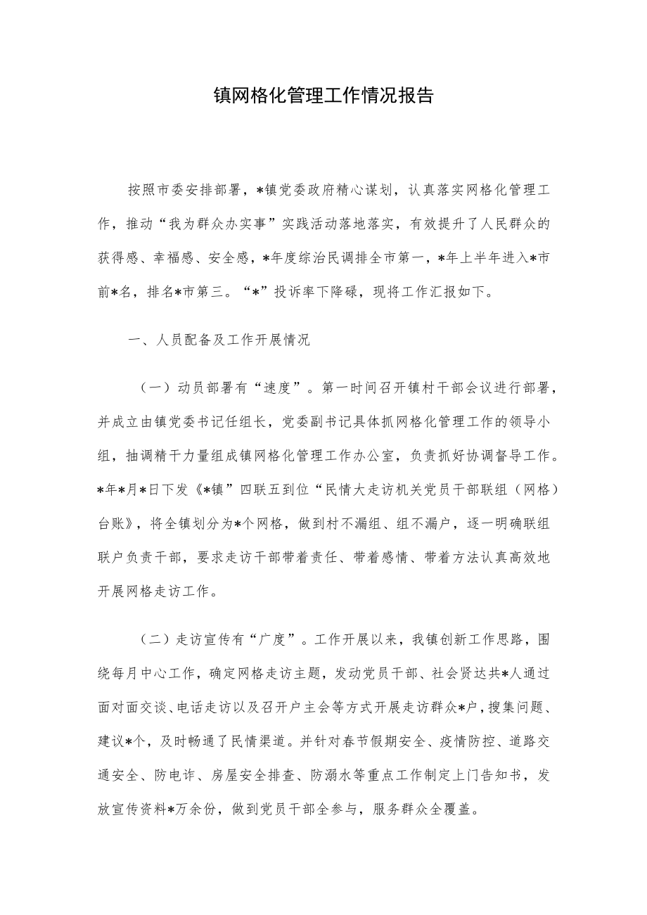 镇网格化管理工作情况报告.docx_第1页