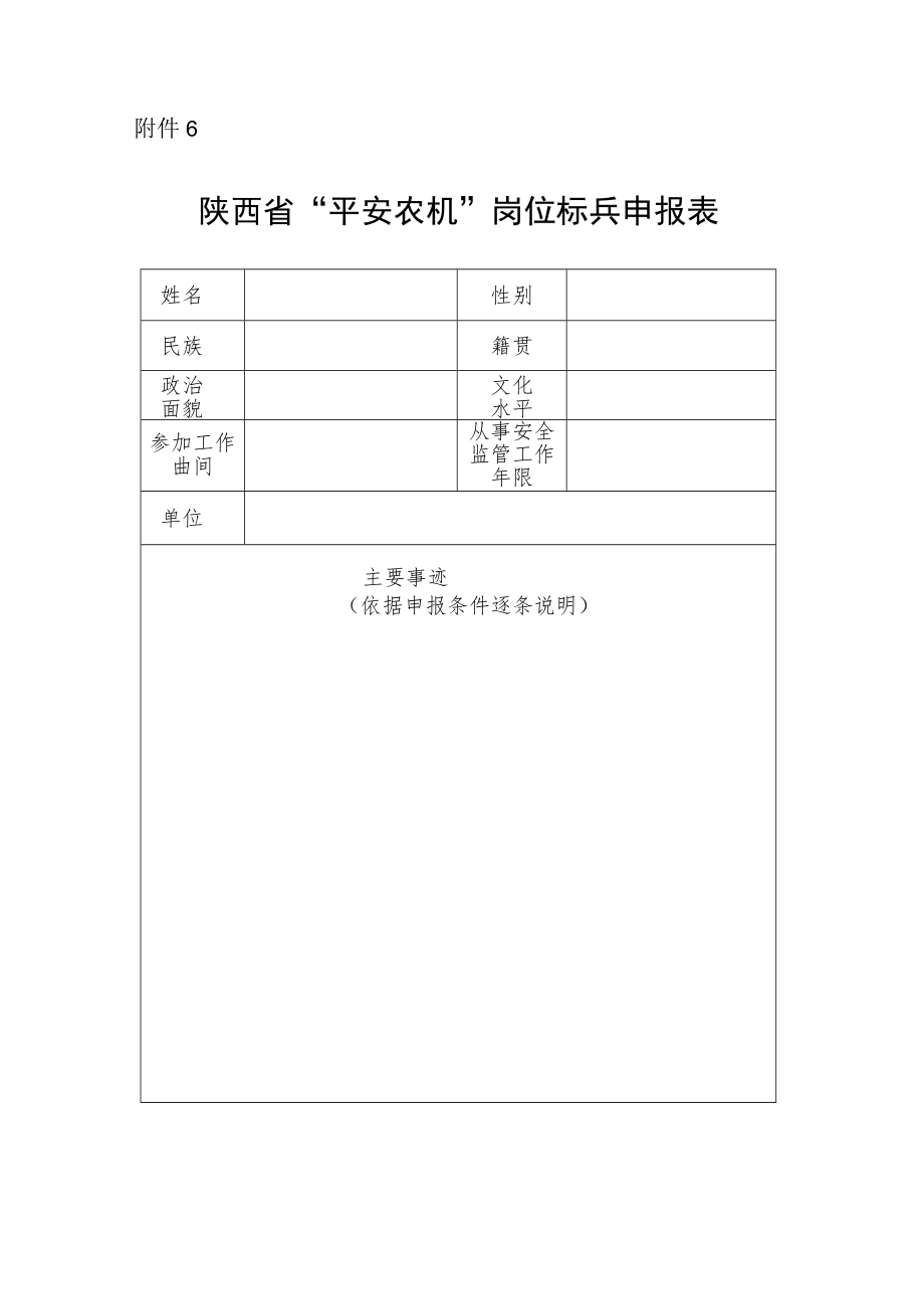 陕西省“平安农机”岗位标兵申报表.docx_第1页