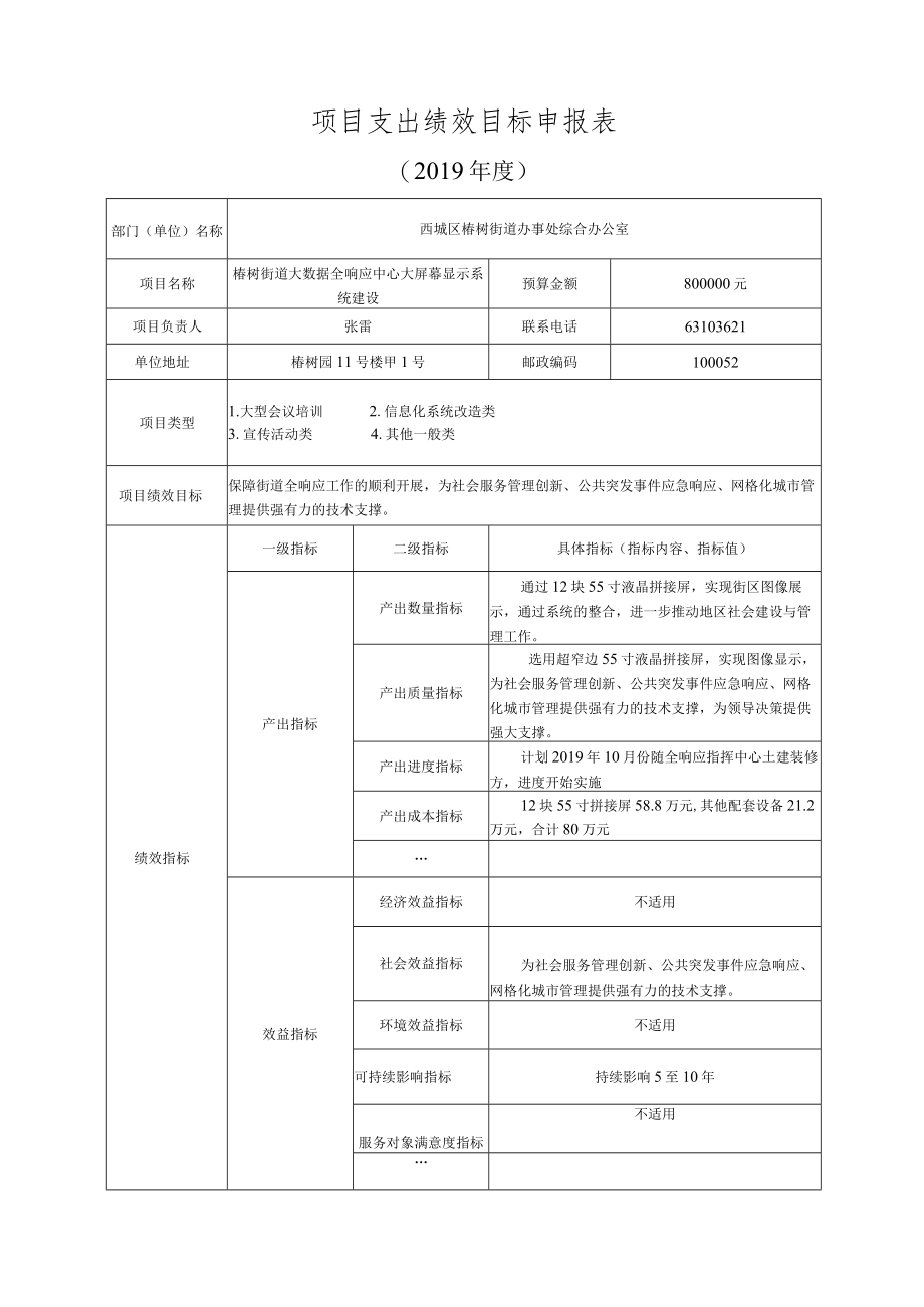 项目支出绩效目标申报表（范本）.docx_第1页