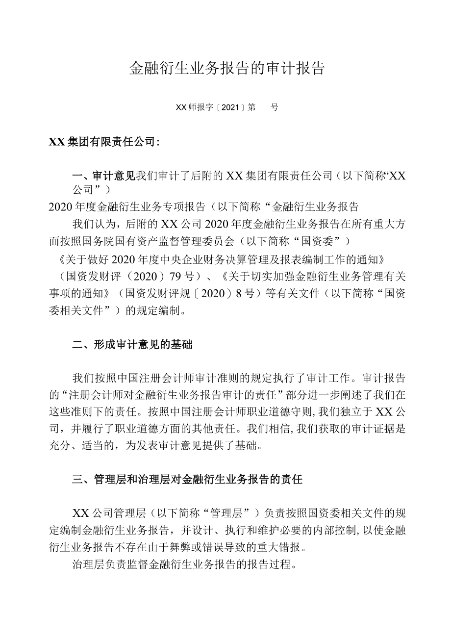 金融衍生业务专项报告审计报告.docx_第1页