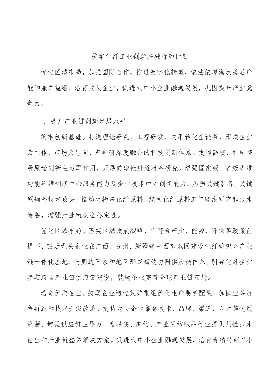 筑牢化纤工业创新基础行动计划.docx_第1页