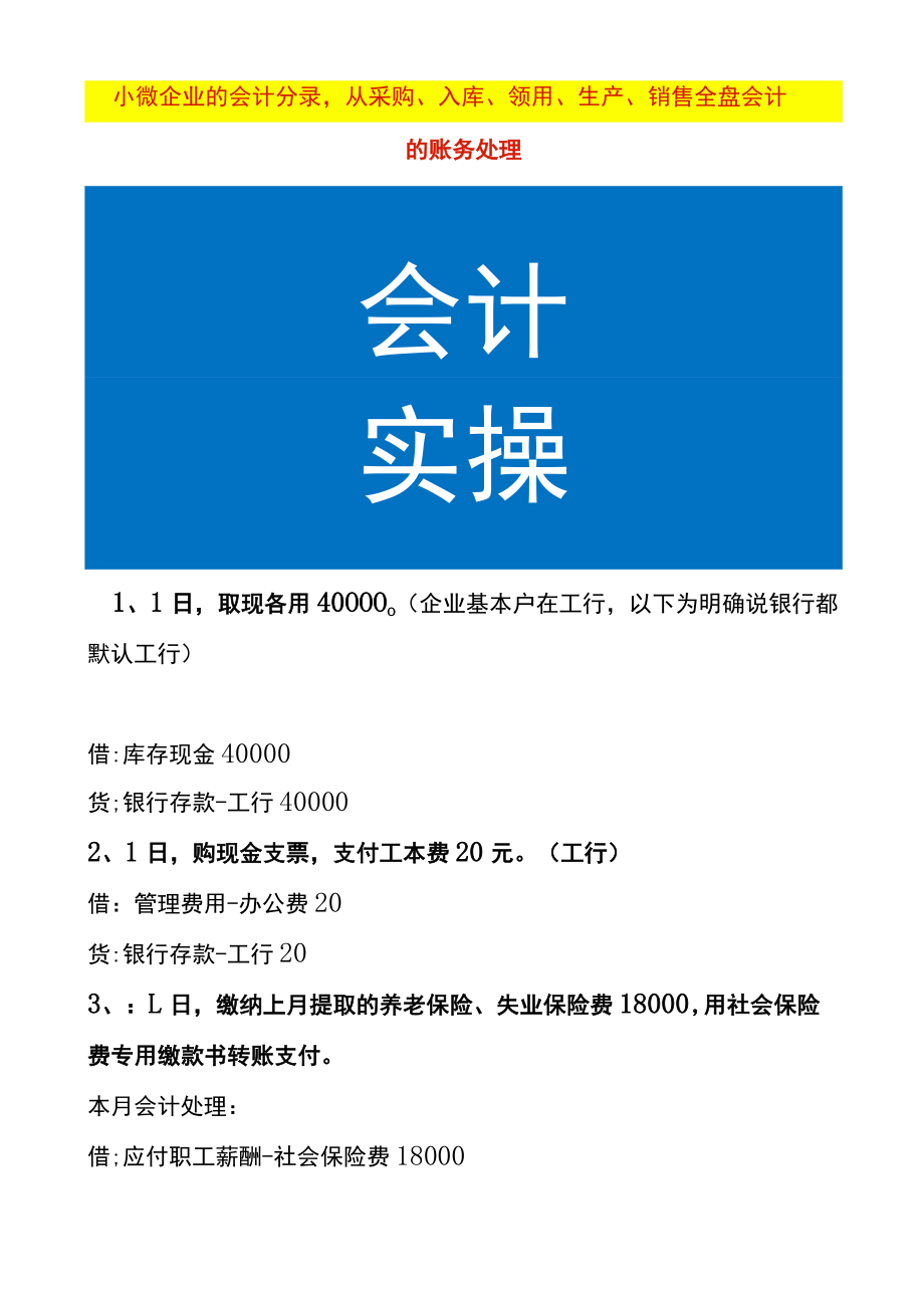 小微企业的会计分录从采购、入库、领用、生产、销售全盘会计的账务处理.docx_第1页