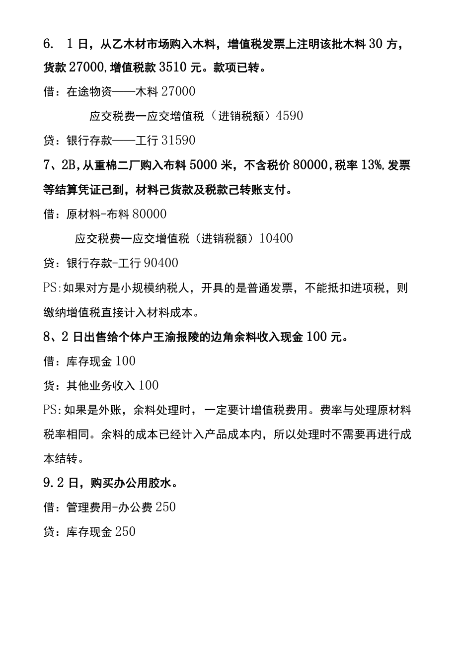 小微企业的会计分录从采购、入库、领用、生产、销售全盘会计的账务处理.docx_第3页