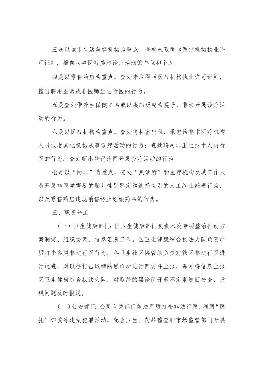 XX区规范医疗市场秩序打击非法行医专项整治行动实施方案.docx_第2页