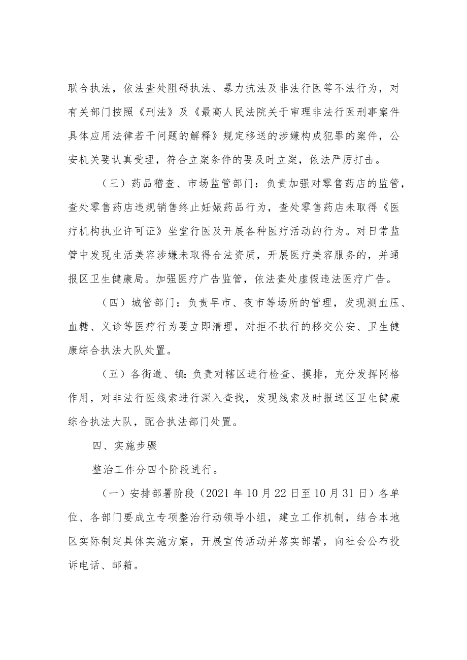 XX区规范医疗市场秩序打击非法行医专项整治行动实施方案.docx_第3页