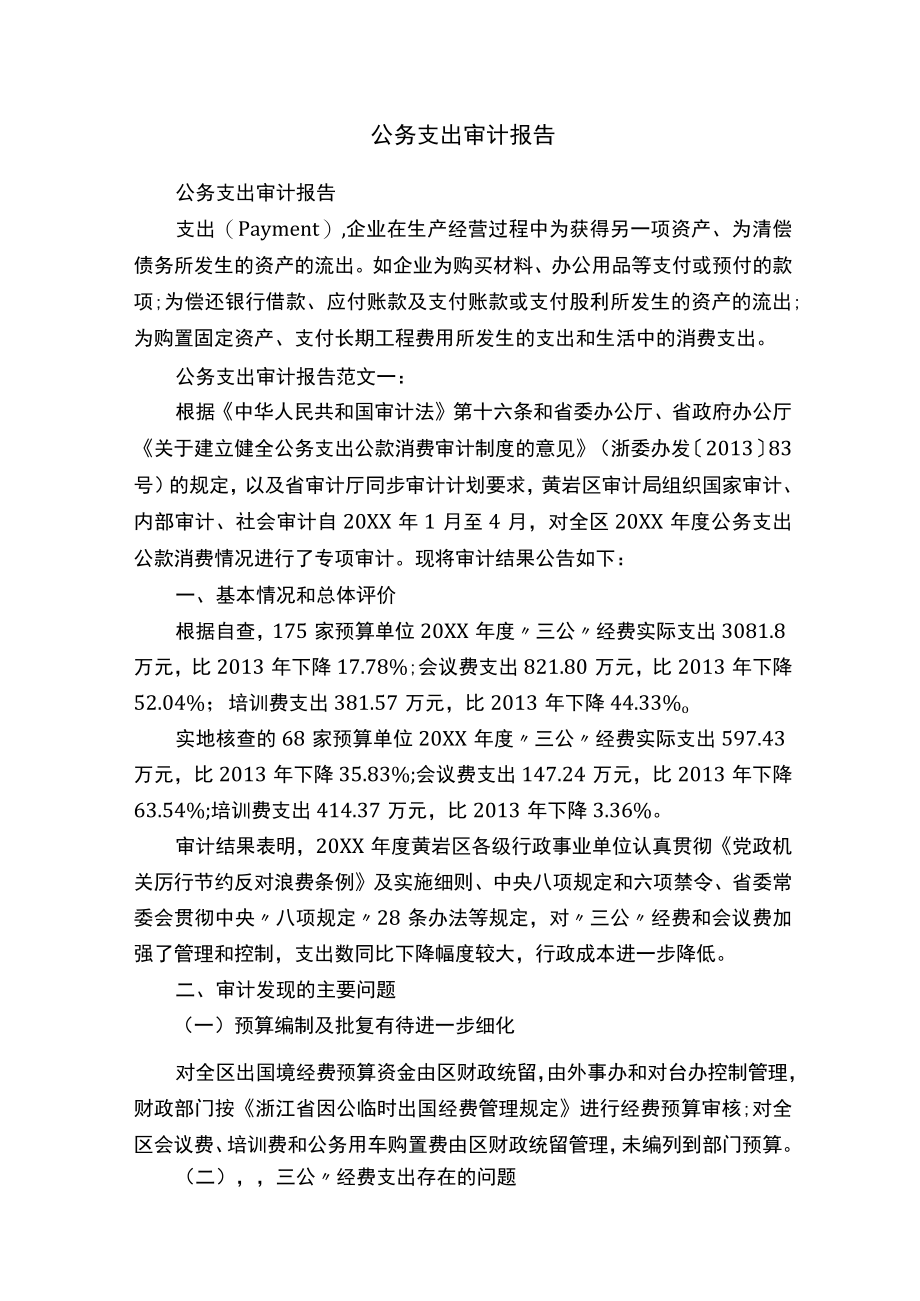 公务支出审计报告.docx_第1页