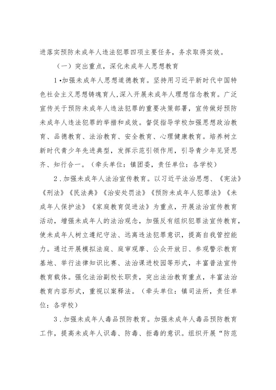 XX镇预防未成年人违法犯罪专项行动实施方案.docx_第2页