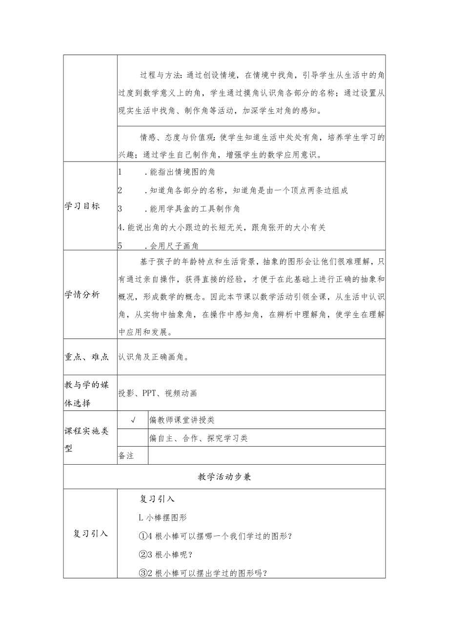 《角的初步认识》教学设计 .docx_第2页