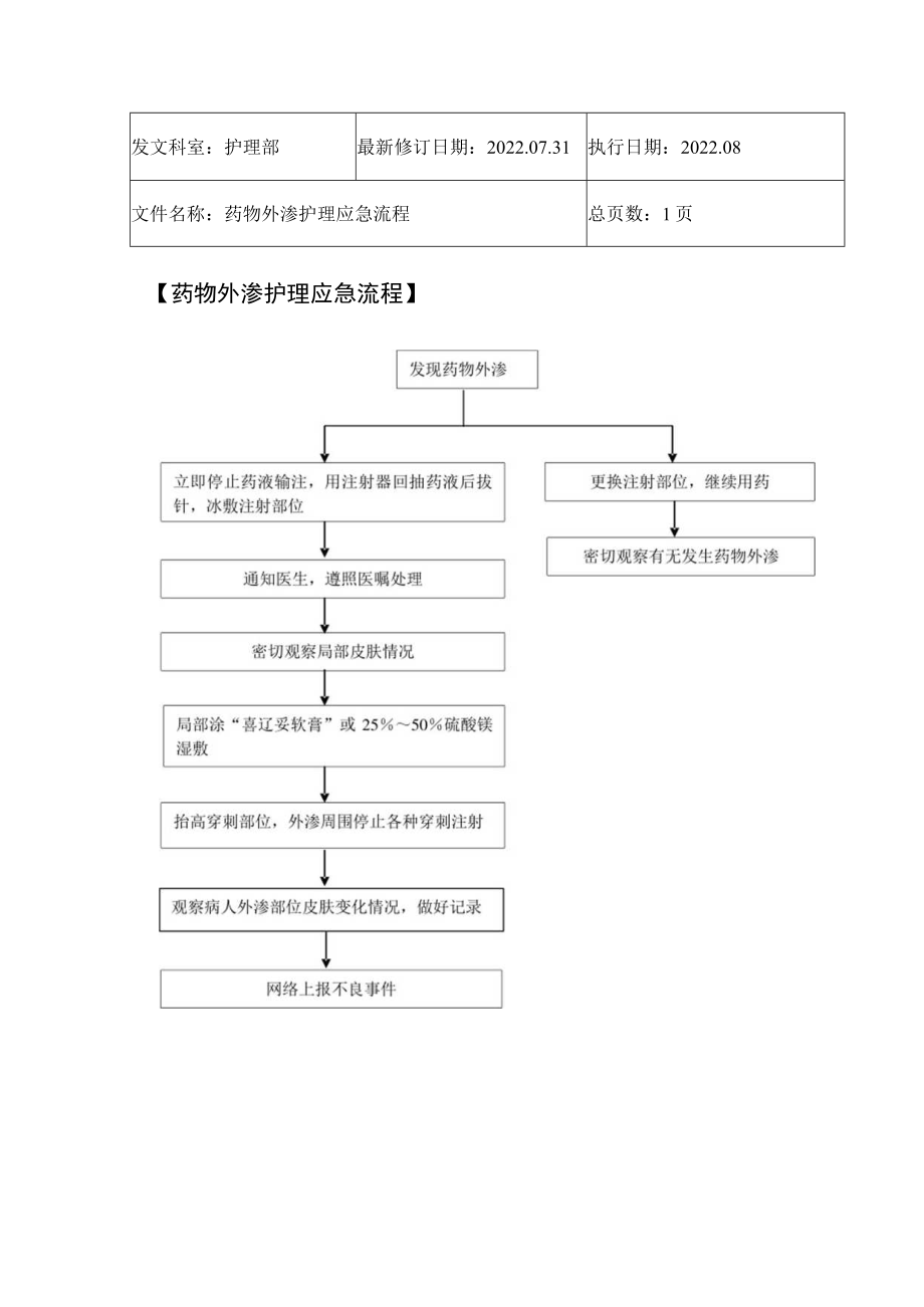 2022年9月《药物外渗护理应急流程》.docx_第1页