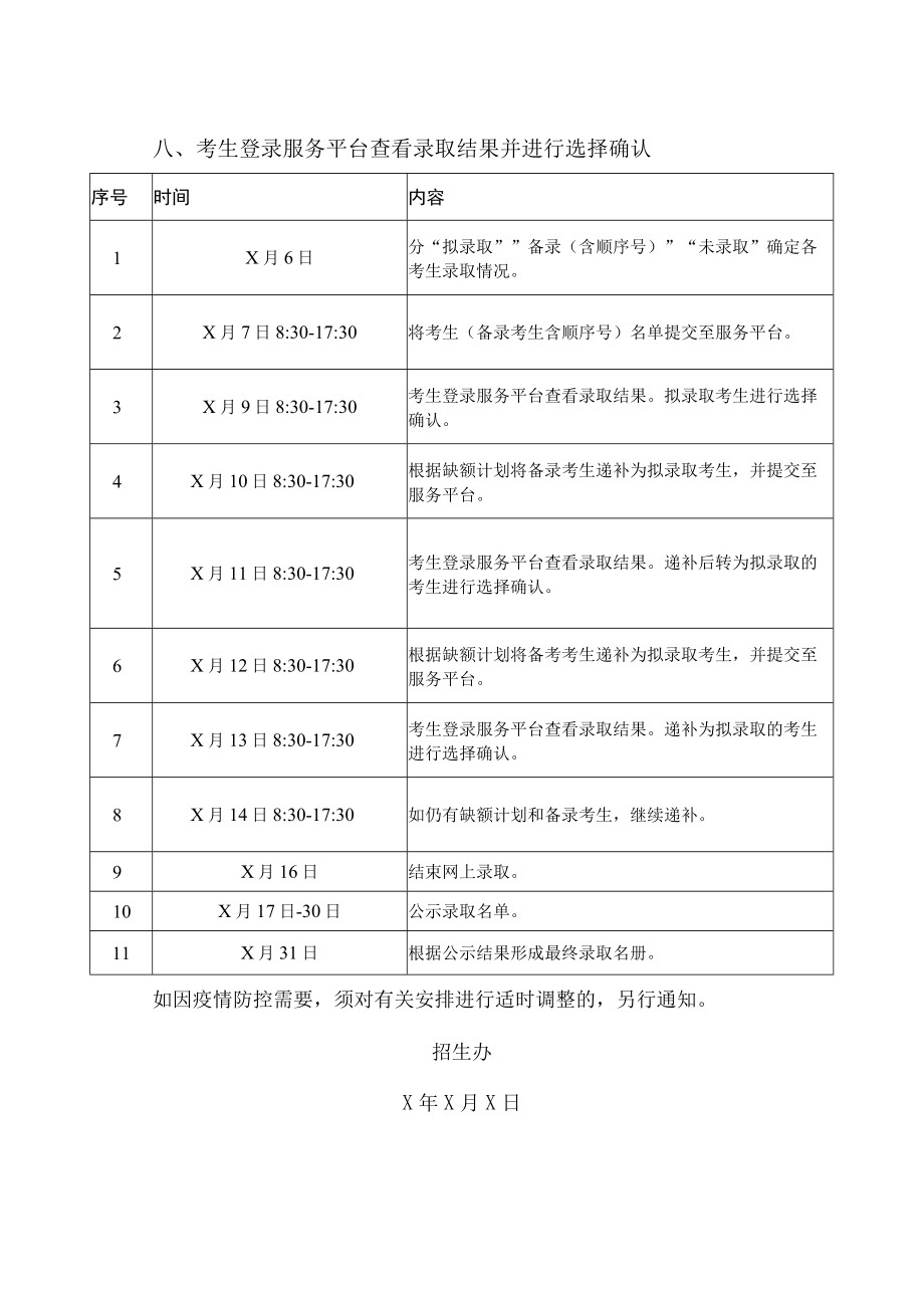 XX警官职业学院202X年高职提前招生工作进程安排.docx_第2页