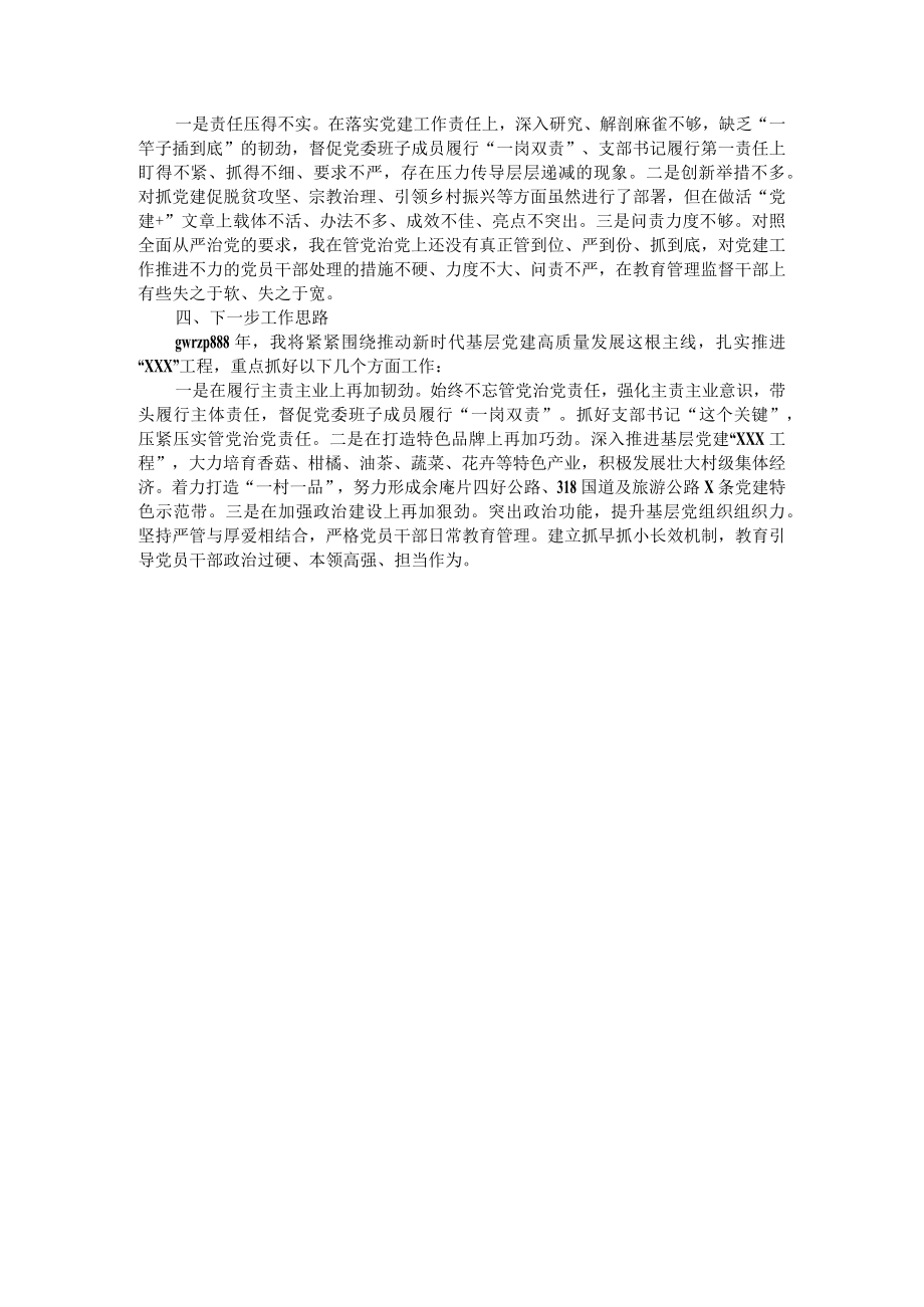 乡镇党委书记抓基层党建和人才工作述职报告.docx_第2页