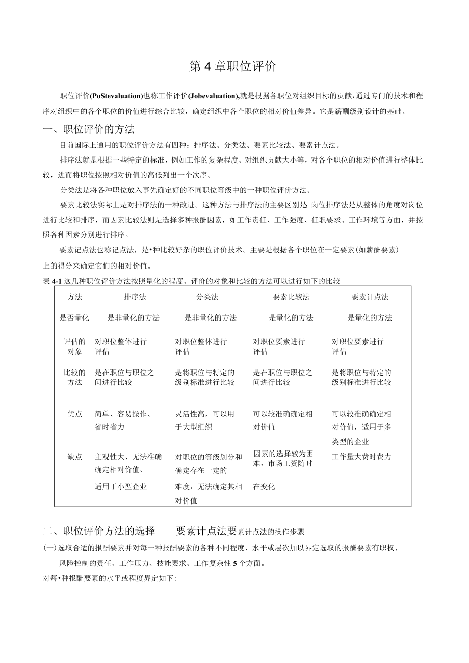 人力资源岗位职责职位评价.docx_第1页