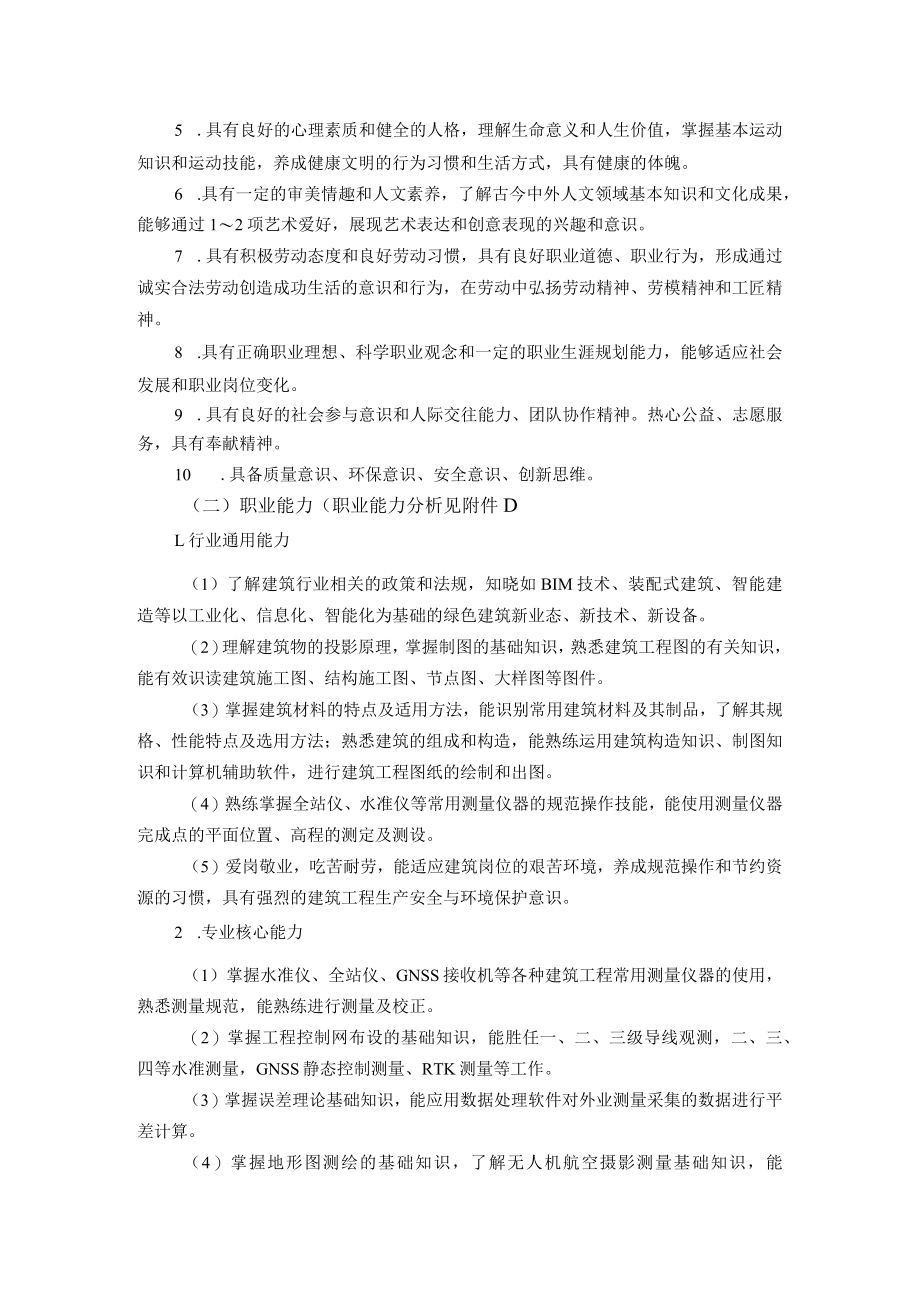 中职建筑工程类工程测量技术专业人培方案（试行）.docx_第2页