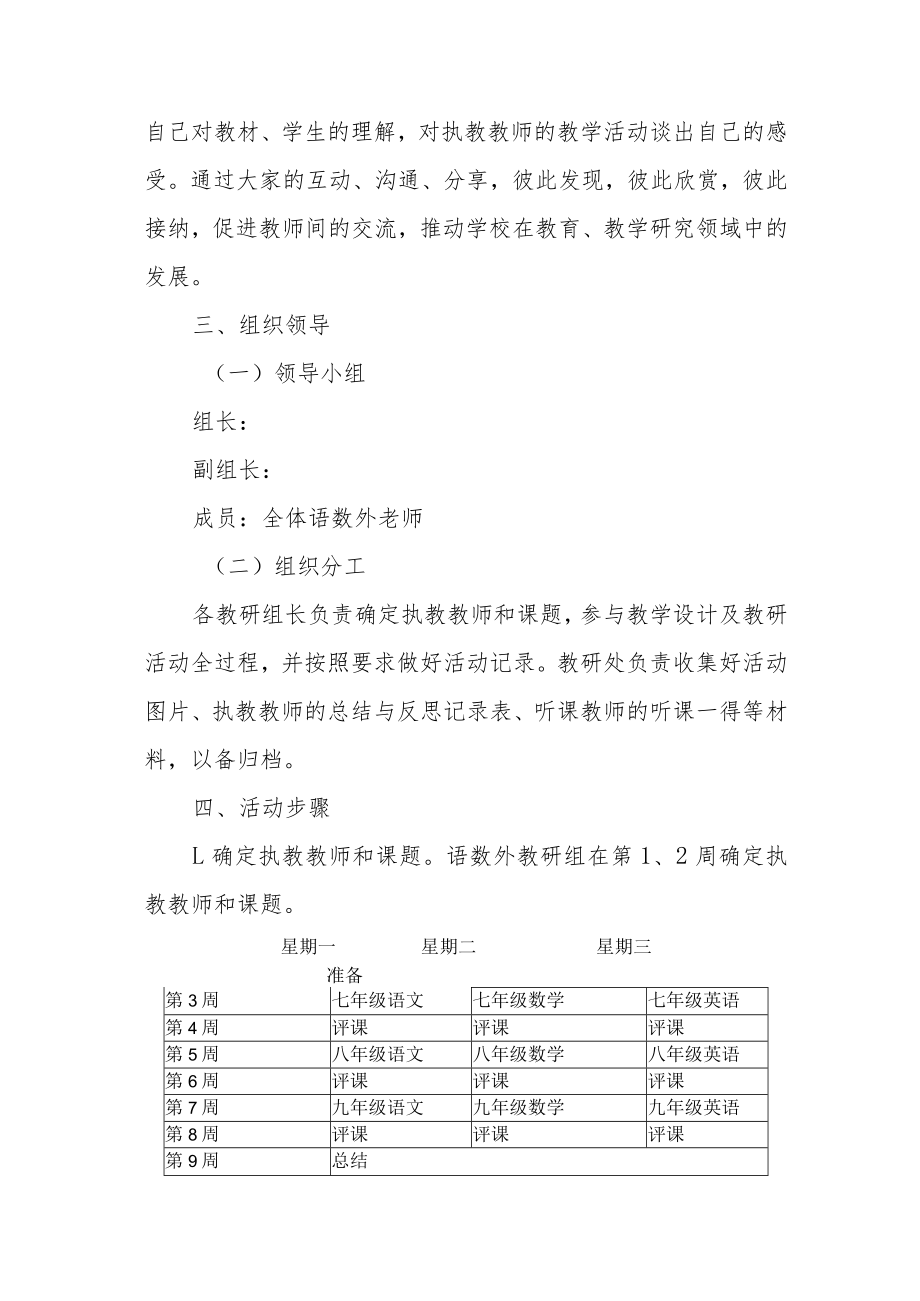 中学“同课异构”教学研讨活动实施方案.docx_第3页